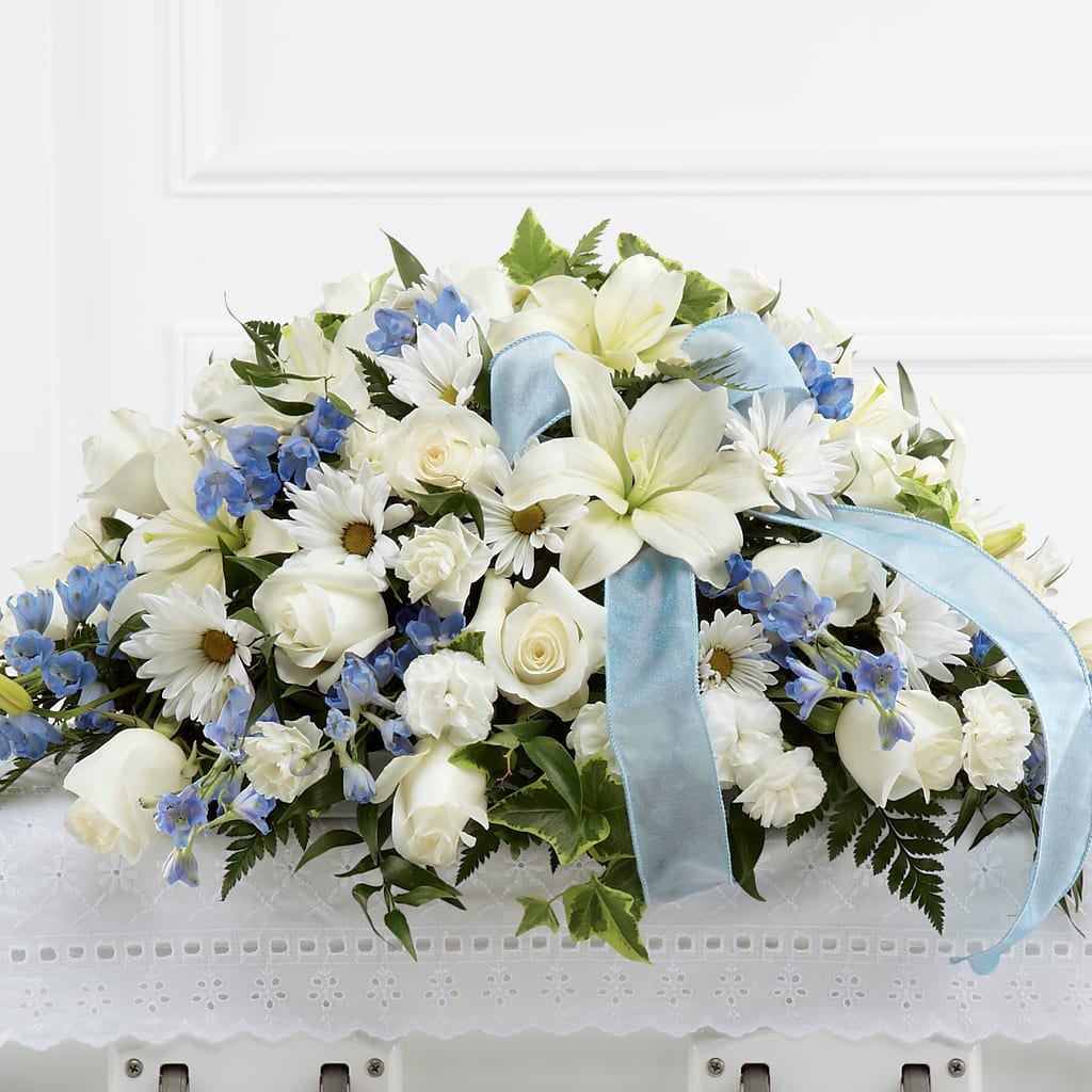 Tender Treasure Casket Spray – Bayport Flower Houses Inc, Bayport NY