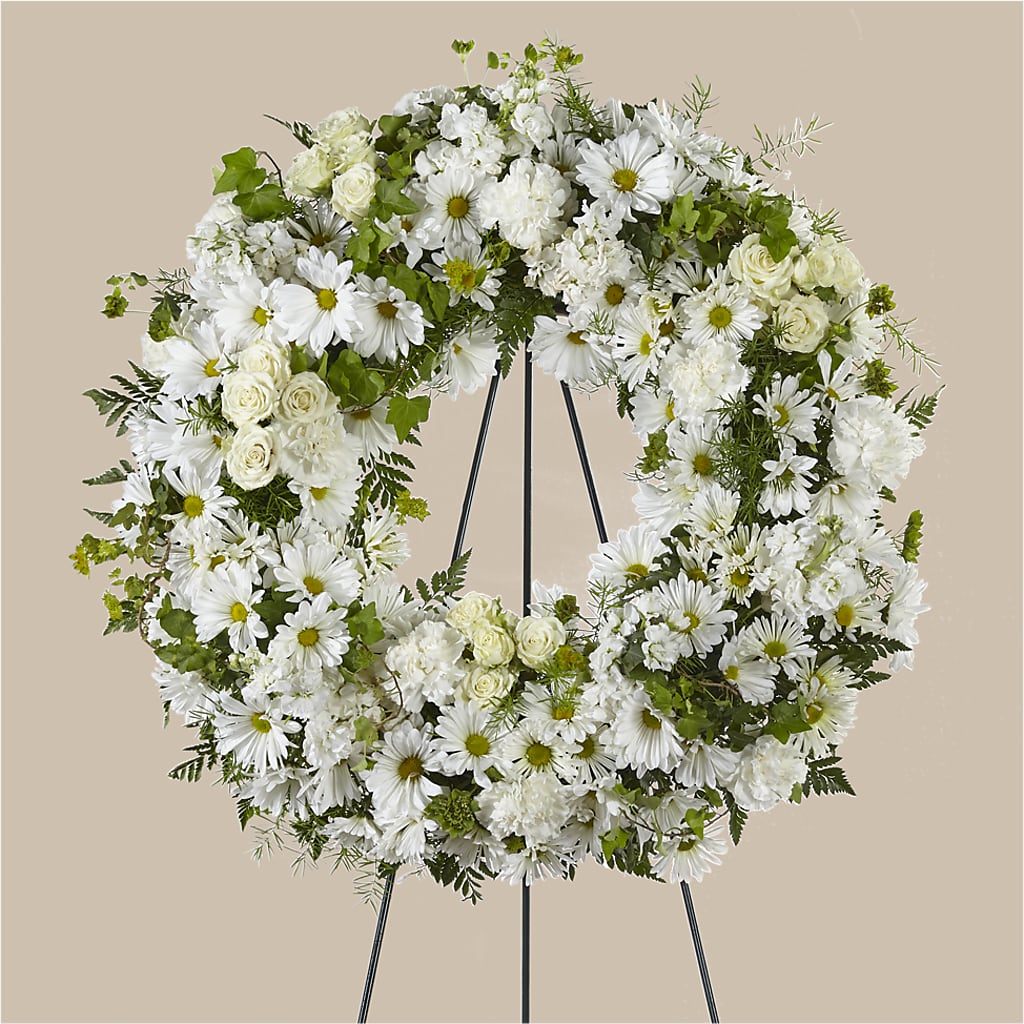 Faithful Wishes Wreath – Bayport Flower Houses Inc, Bayport NY