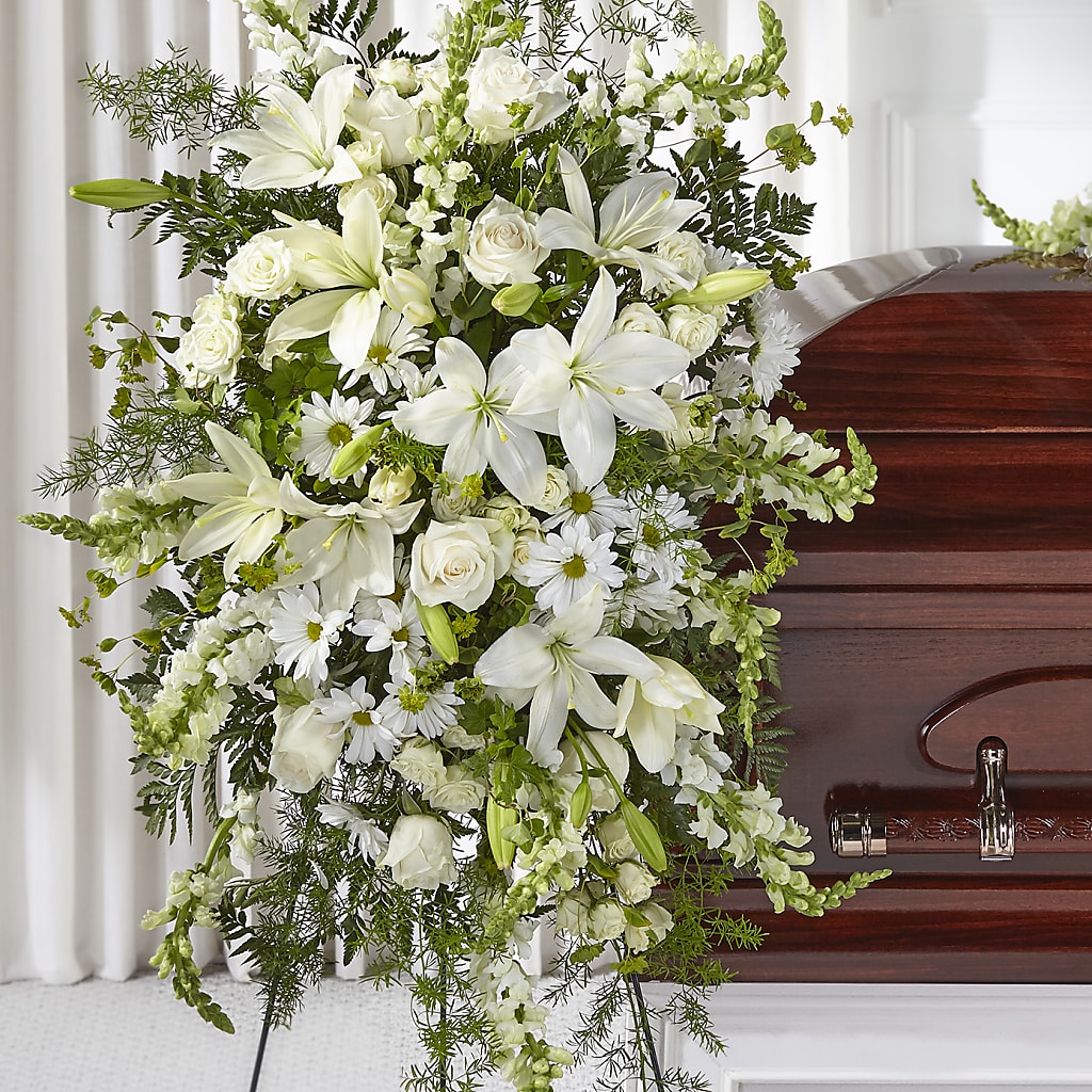 Loving Thoughts Standing Spray – Bayport Flower Houses Inc, Bayport NY