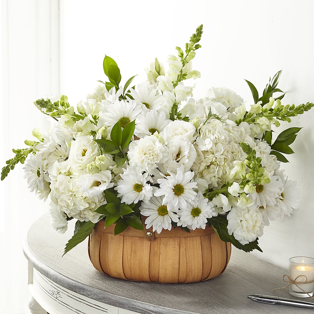 Pure Ivory Basket – Bayport Flower Houses Inc, Bayport NY