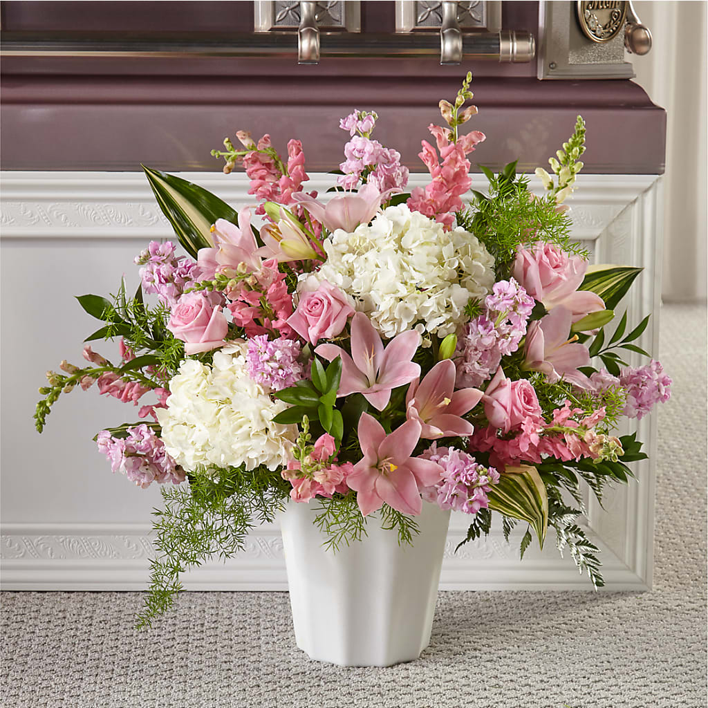 Simply Serene Floor Basket – Bayport Flower Houses Inc, Bayport NY