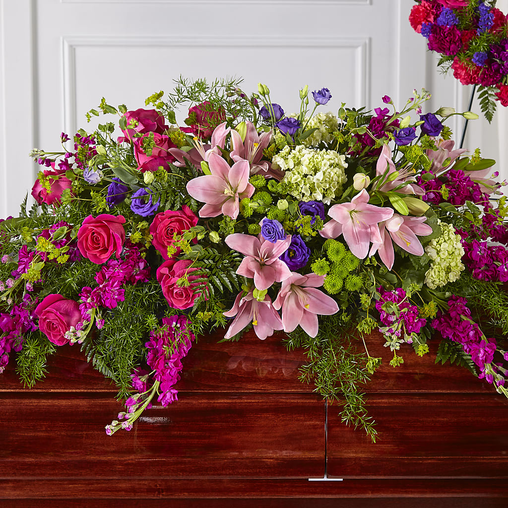Radiant Tribute Casket Spray – Bayport Flower Houses Inc, Bayport NY