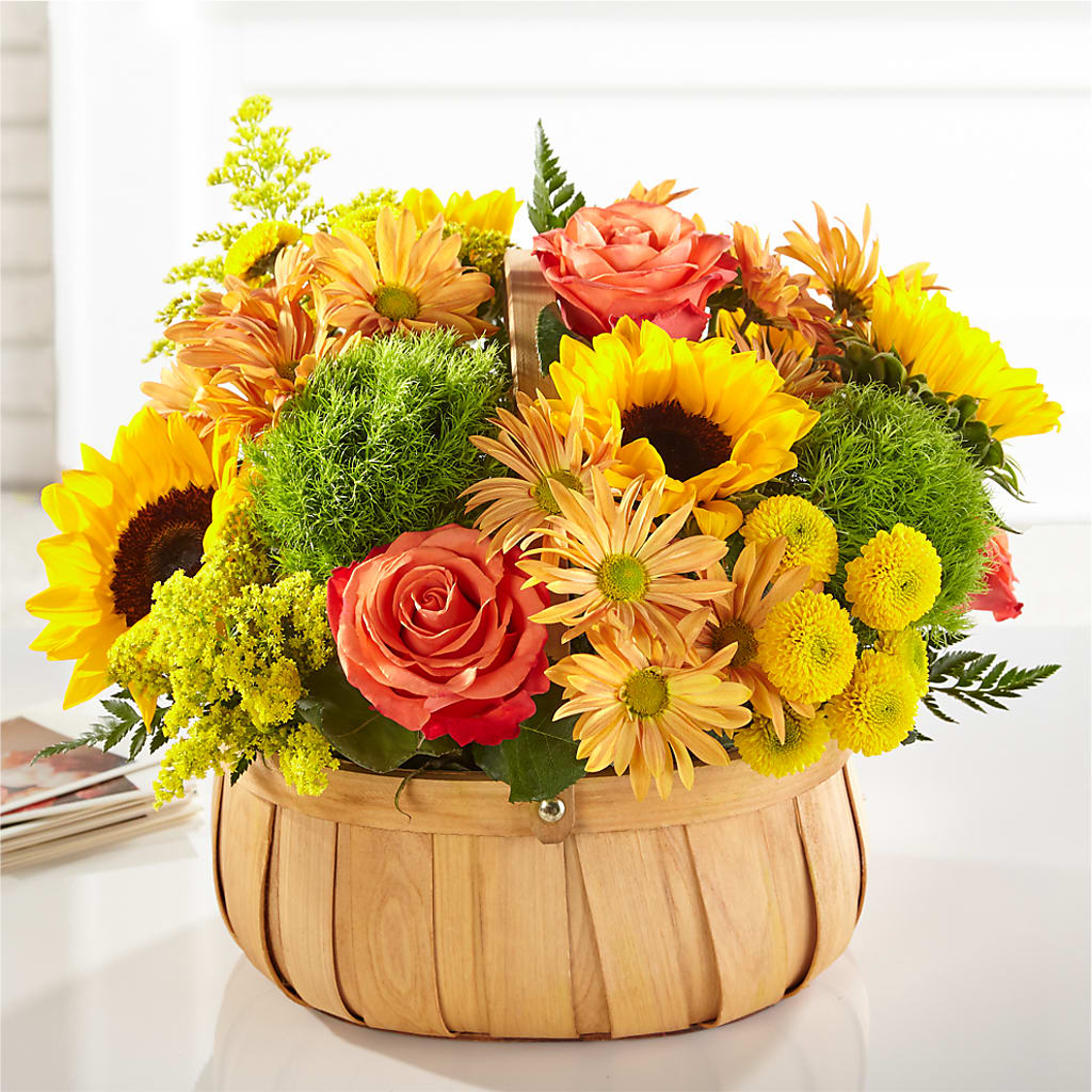 Harvest Sunflower Basket – Bayport Flower Houses Inc, Bayport NY
