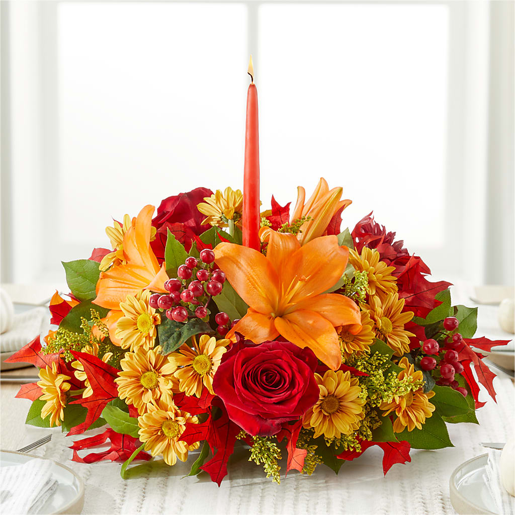 Autumn's Embrace Centerpiece – Bayport Flower Houses Inc, Bayport NY