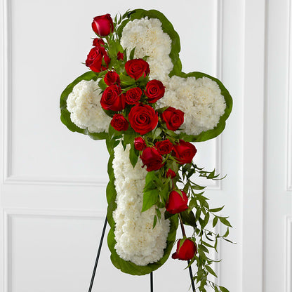Floral Cross Easel –  Bayport Flower Houses Inc, Bayport NY