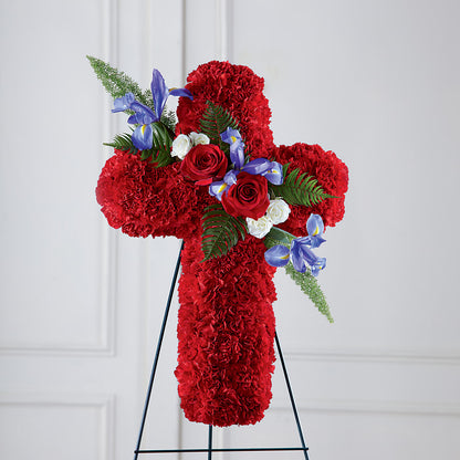 Faithful Hero Floral Cross –  Bayport Flower Houses Inc, Bayport NY