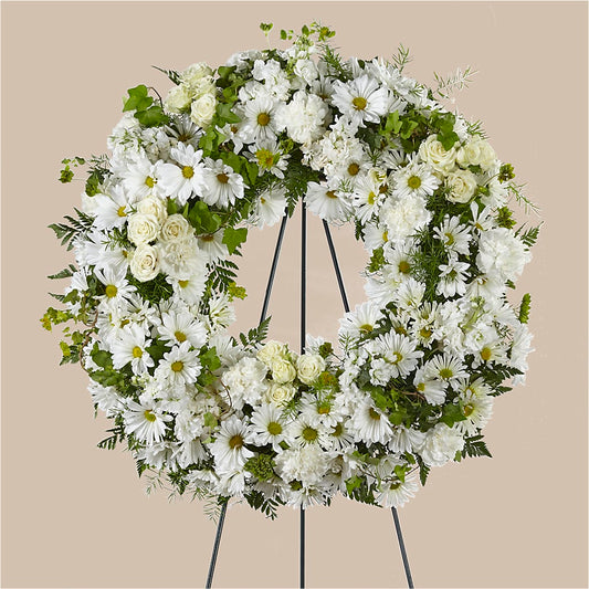 Faithful Wishes Wreath –  Bayport Flower Houses Inc, Bayport NY