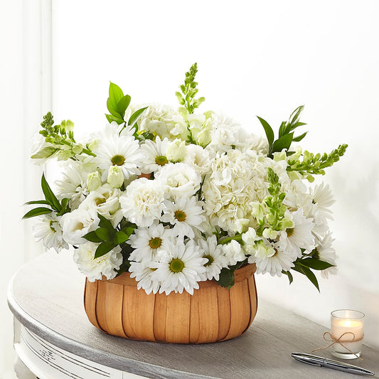 Pure Ivory Basket –  Bayport Flower Houses Inc, Bayport NY