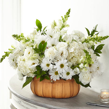 Pure Ivory Basket –  Bayport Flower Houses Inc, Bayport NY