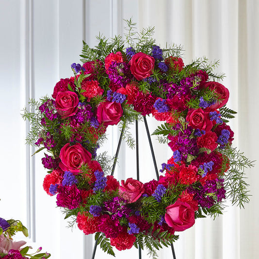Calming Colors Wreath –  Bayport Flower Houses Inc, Bayport NY