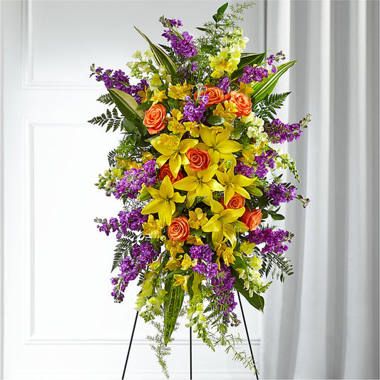 Thoughtful Prayers Standing Spray –  Bayport Flower Houses Inc, Bayport NY