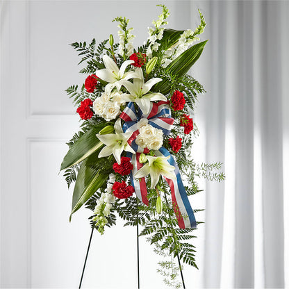 Stars of Life Standing Spray –  Bayport Flower Houses Inc, Bayport NY