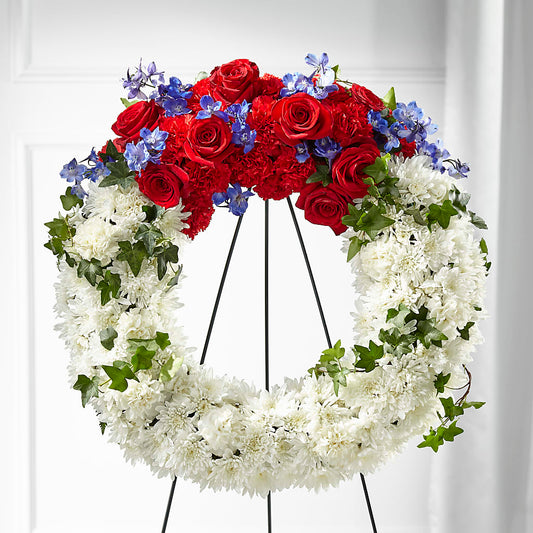 Patriotic Passion Wreath –  Bayport Flower Houses Inc, Bayport NY