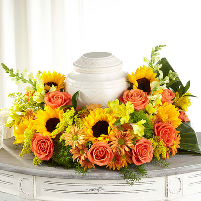 Faithful Sunflower Cremation Adornment –  Bayport Flower Houses Inc, Bayport NY