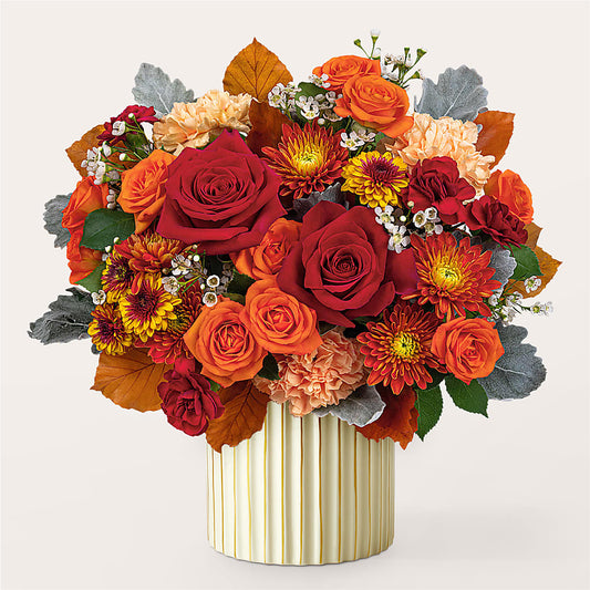 Merlot Bouquet with Ivory Vase –  Bayport Flower Houses Inc, Bayport NY