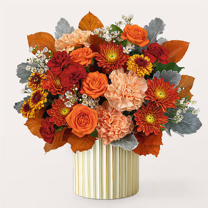 Merlot Bouquet with Ivory Vase –  Bayport Flower Houses Inc, Bayport NY